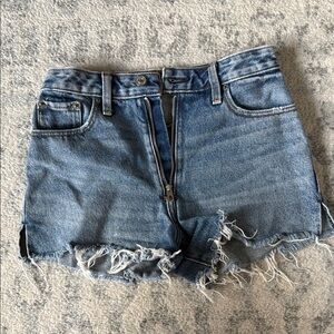 Abercrombie & Fitch Blue Jean Shorts Distressed Cut-Off
